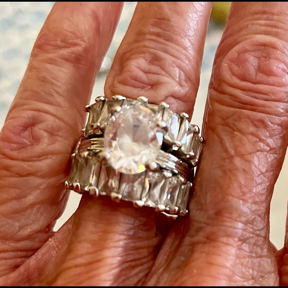 Wedding ring set CZ size 5